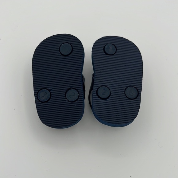 New! Old Navy navy blue thong toe baby flip flops with ankle strap size 2 - Picture 5 of 7